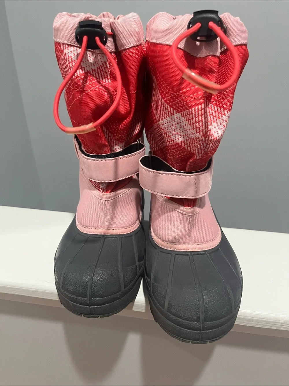 Columbia Girls Kids Size 3  Waterproof Winter Snow Boots Pink & Gray